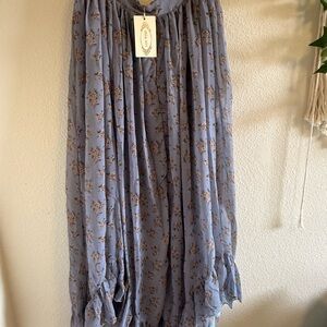 Joyfolie Lavender Floral Maxi Skirt
